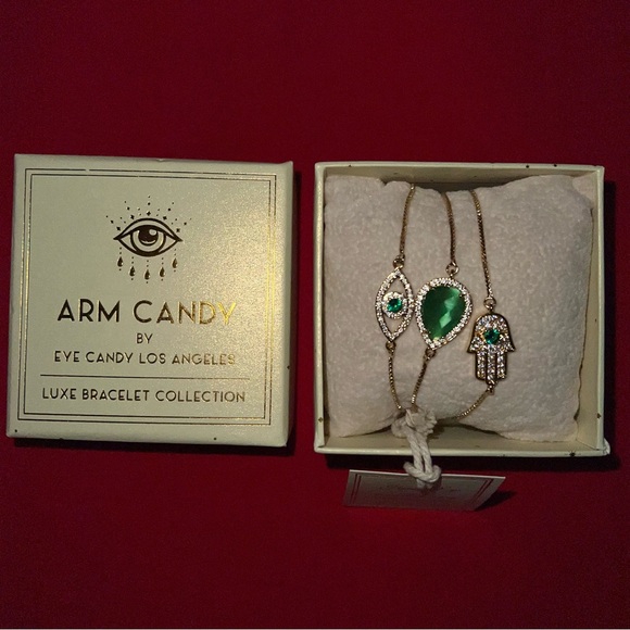 eye candy Jewelry Eye Candy La Set Of 3 Adjustable Hamsa Eye Bracelets Nib Poshmark